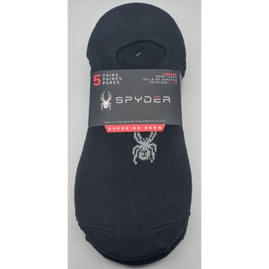 Spyder Brand Super No Show Men's Socks 5 Pair Pack Size 6-12 Brand New